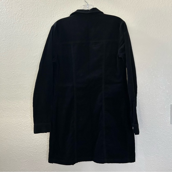 Forever 21 Dress Coat Corduroy Button-Up Black Long Sleeve Black Color Size S - Picture 2 of 13
